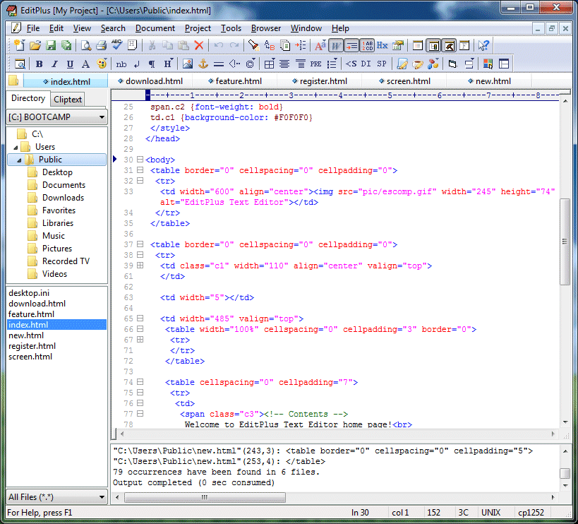 EditPlus screenshot